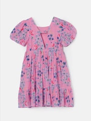 Angel & Rocket Pink 100% Cotton Simone Textured Print Dress - Image 3 of 6