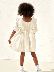 Angel & Rocket White 100% Cotton Broderie Alessandra Ruffle Dress - Image 2 of 6