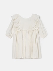 Angel & Rocket White 100% Cotton Broderie Alessandra Ruffle Dress - Image 4 of 6