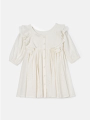 Angel & Rocket White 100% Cotton Broderie Alessandra Ruffle Dress - Image 5 of 6