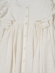 Angel & Rocket White 100% Cotton Broderie Alessandra Ruffle Dress - Image 6 of 6