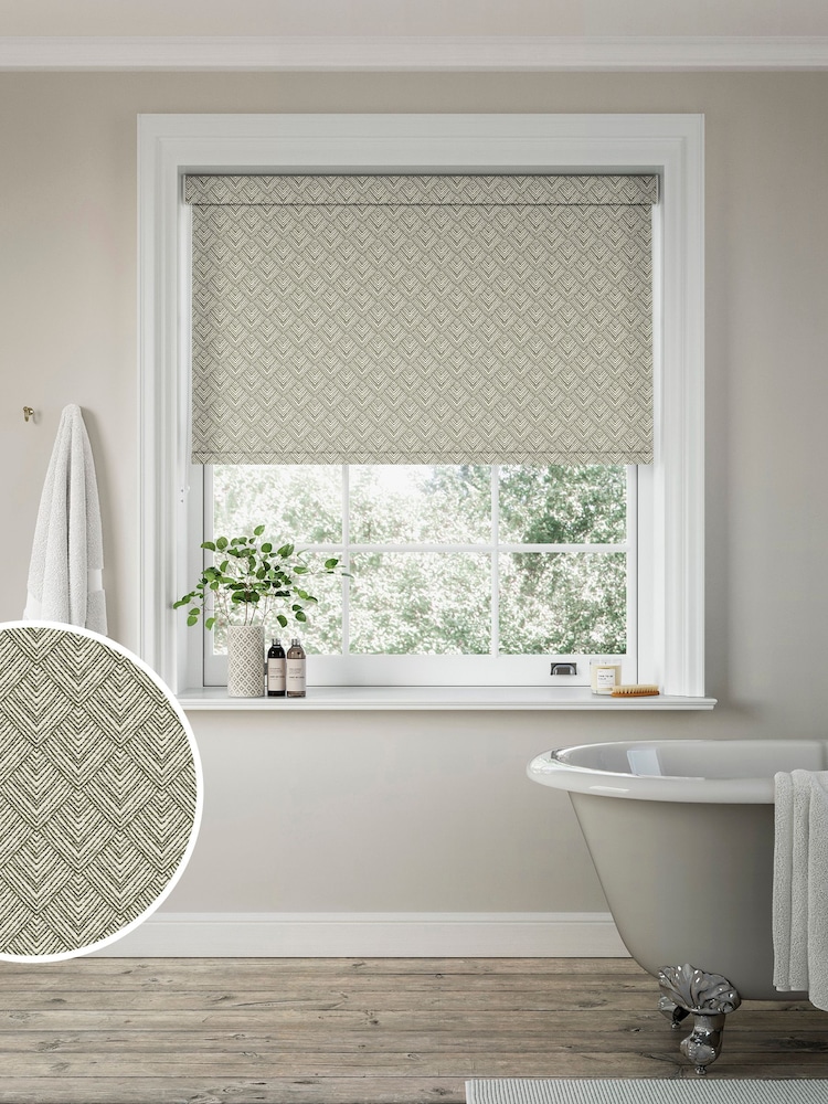 Green Drawn Geo Made to Measure Roller Blind - Image 1 of 6