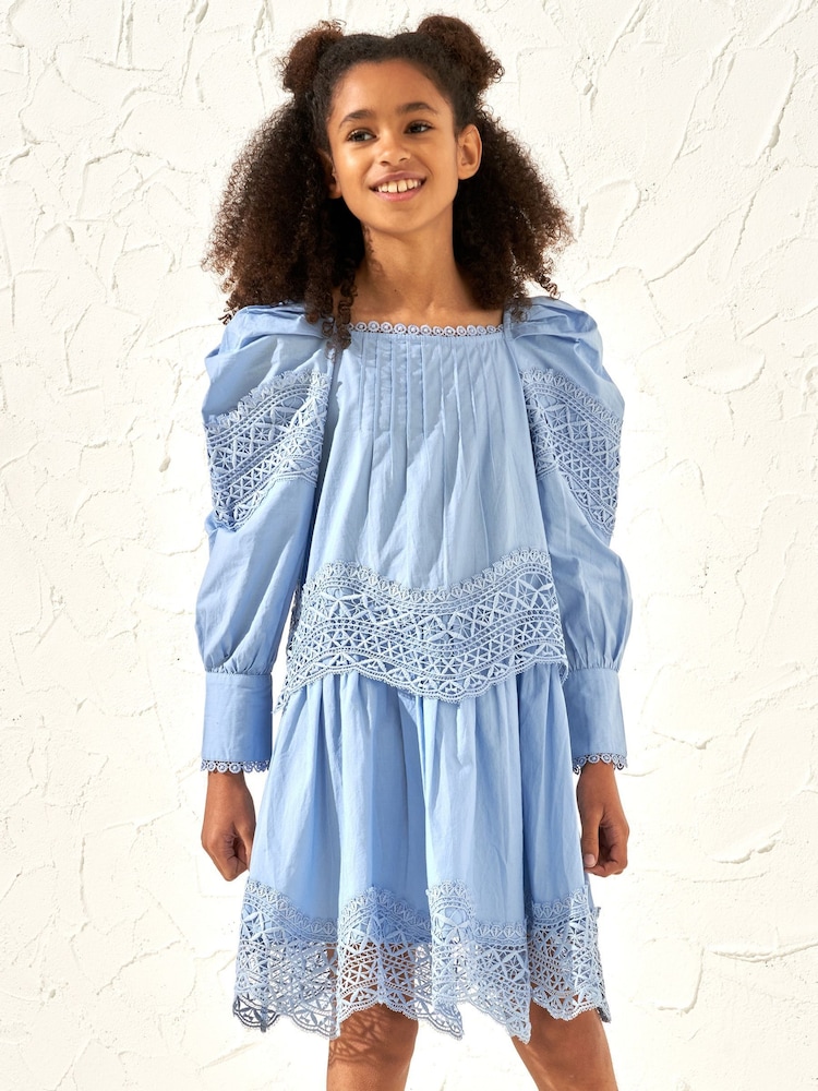 Angel & Rocket Blue Amie Lace Dress - Image 1 of 6