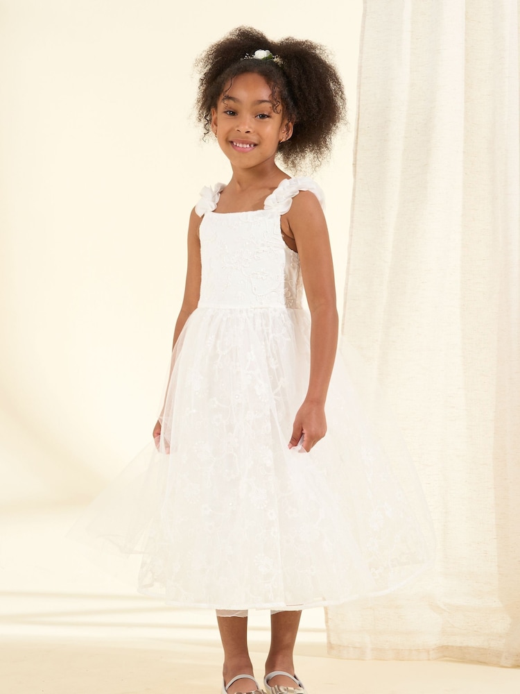 Angel & Rocket White Sparkle Embroidered Olivia Dress - Image 3 of 7