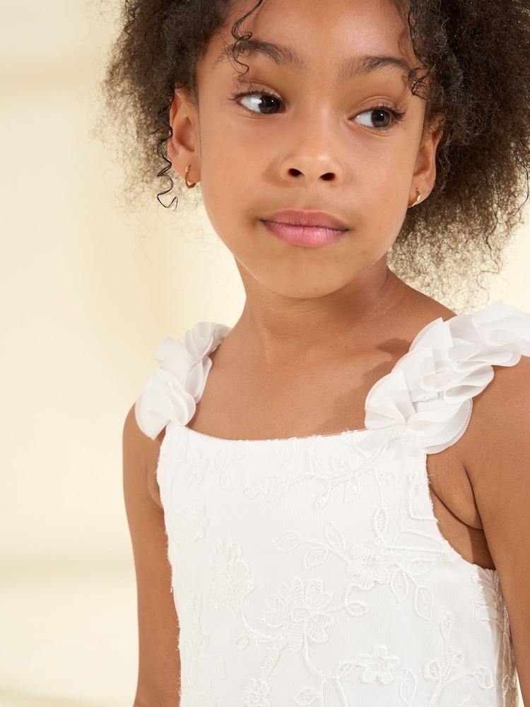 Angel & Rocket White Sparkle Embroidered Olivia Dress - Image 4 of 7