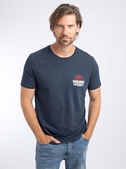 Weird Fish Blue Sun Beam Back Print Graphic T-Shirt - Image 1 of 6