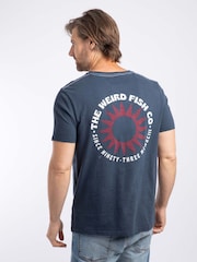 Weird Fish Blue Sun Beam Back Print Graphic T-Shirt - Image 2 of 6
