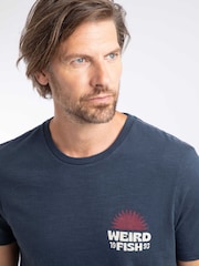Weird Fish Blue Sun Beam Back Print Graphic T-Shirt - Image 4 of 6