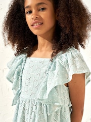 Angel & Rocket Green 100% Cotton Sara Broderie Dress - Image 3 of 6