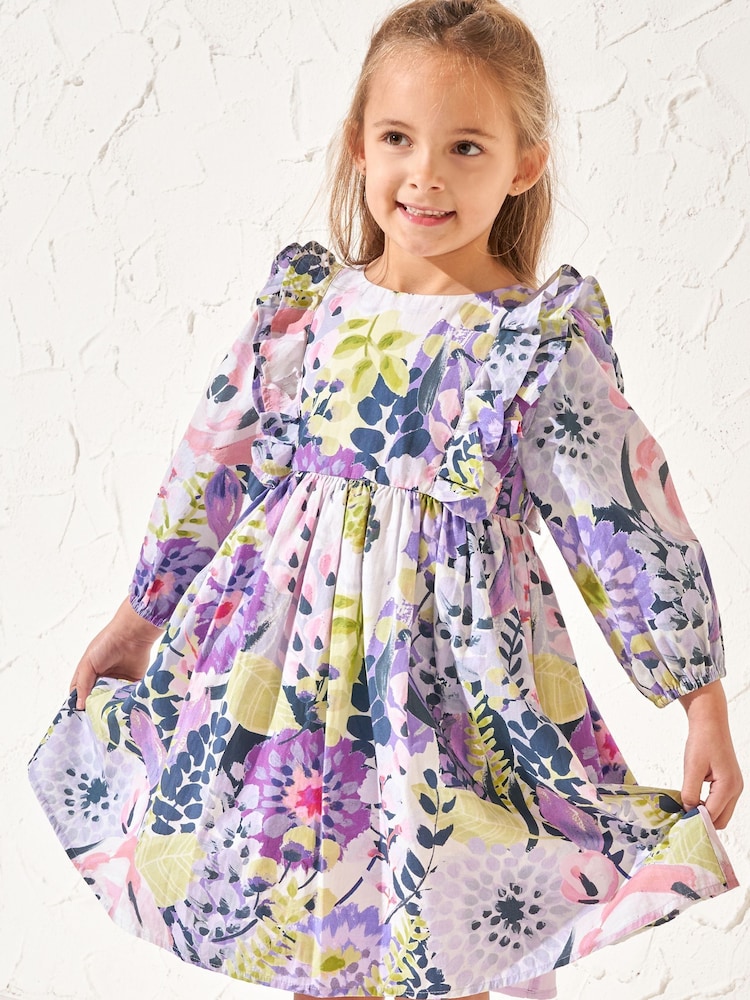 Angel & Rocket Ellie Kleid mit Rüschen und Print aus 100 % Baumwolle - Bild 1 von 4