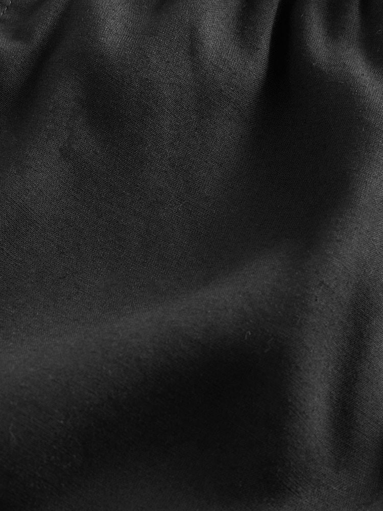 Black Drawstring Waist Boy Shorts With Linen - Image 6 of 6