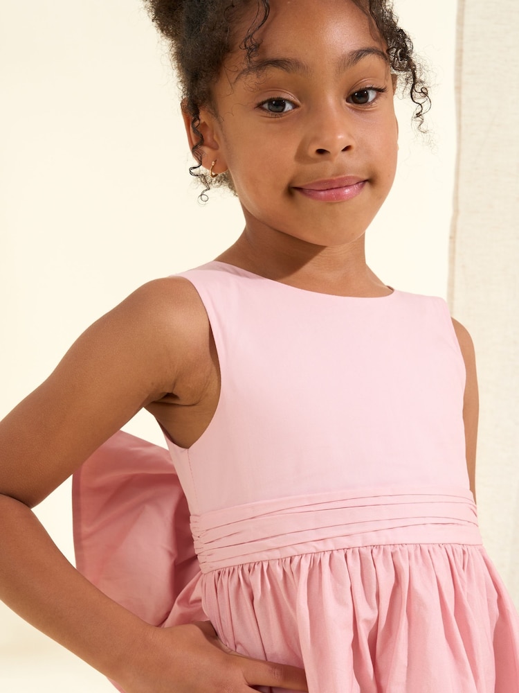Angel & Rocket Pink 100% Cotton Elisa Bow Back Dress - Image 5 of 9