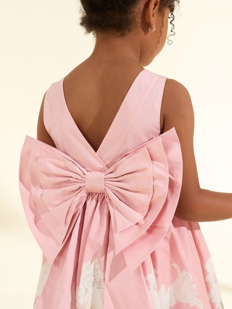 Angel & Rocket Pink 100% Cotton Elisa Bow Back Dress - Image 6 of 9