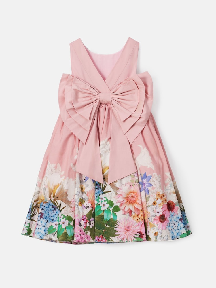 Angel & Rocket Pink 100% Cotton Elisa Bow Back Dress - Image 8 of 9