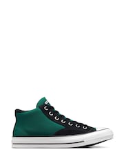 Converse Green/Black Mid Malden Street Leather Trainers - Image 1 of 10