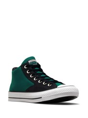 Converse Green/Black Mid Malden Street Leather Trainers - Image 3 of 10