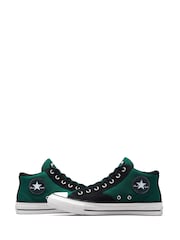 Converse Green/Black Mid Malden Street Leather Trainers - Image 5 of 10
