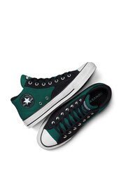 Converse Green/Black Mid Malden Street Leather Trainers - Image 6 of 10