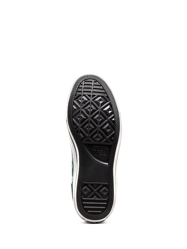 Converse Green/Black Mid Malden Street Leather Trainers - Image 8 of 10
