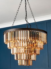 Visconte by BHS Bronze Ingot Crystal Pendant Pendant Ceiling Light - Image 1 of 4