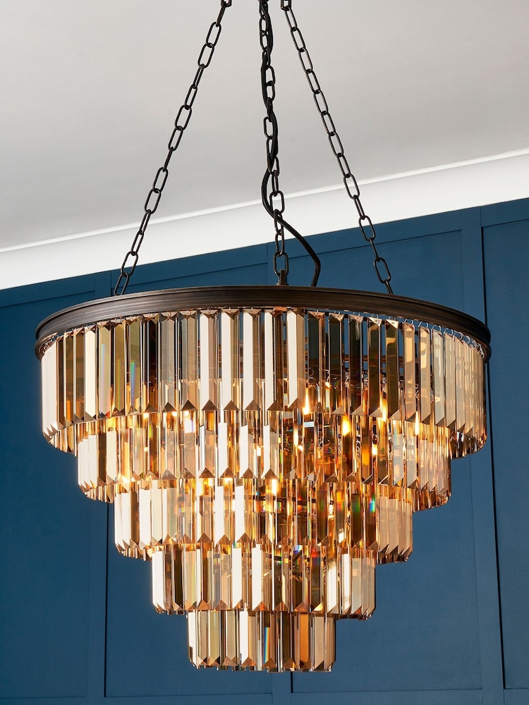 Visconte by BHS Bronze Ingot Crystal Pendant Pendant Ceiling Light - Image 1 of 4