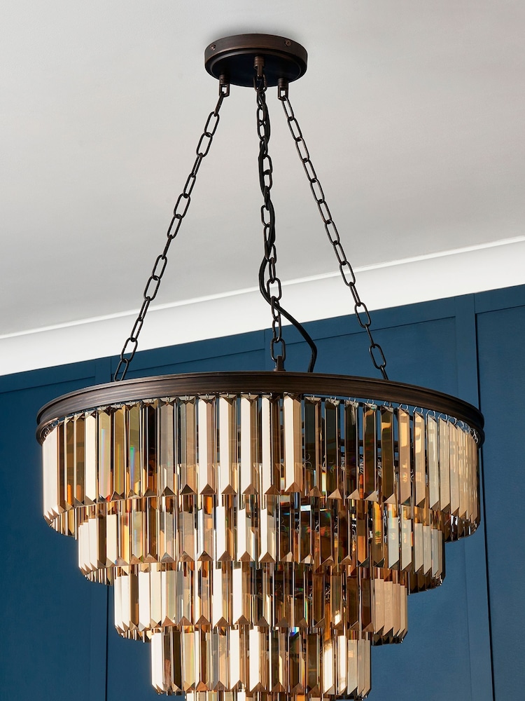 Visconte by BHS Bronze Ingot Crystal Pendant Pendant Ceiling Light - Image 2 of 4