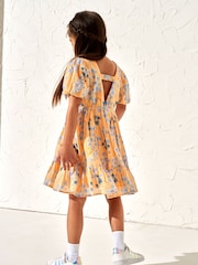Angel & Rocket Orange 100% Cotton Simone Textured Print Dress - Image 2 of 6