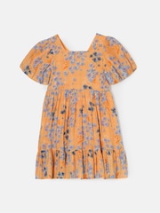 Angel & Rocket Orange 100% Cotton Simone Textured Print Dress - Image 4 of 6
