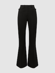 Reiss Black Dylan Flared High Rise Trousers - Image 2 of 5