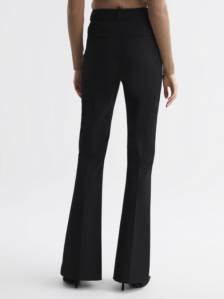 Reiss Black Dylan Flared High Rise Trousers - Image 5 of 5