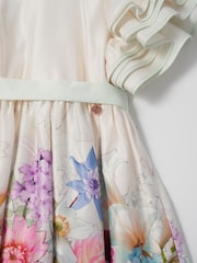 Angel & Rocket Cream 100% Cotton Border Print Emillie Tie Sash Dress - Image 10 of 10