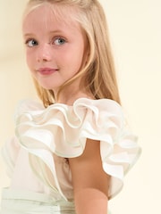 Angel & Rocket Cream 100% Cotton Border Print Emillie Tie Sash Dress - Image 7 of 10