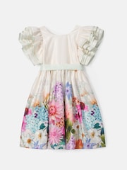 Angel & Rocket Cream 100% Cotton Border Print Emillie Tie Sash Dress - Image 8 of 10