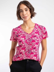 Weird Fish Pink Merica Cotton Printed Jersey T-Shirt - Image 1 of 7