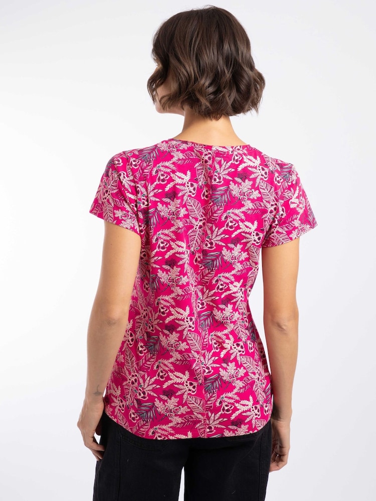 Weird Fish Pink Merica Cotton Printed Jersey T-Shirt - Image 2 of 7 Weird Fish Pink Merica Cotton Printed Jersey T-Shirt - Image 2 of 7