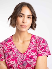 Weird Fish Pink Merica Cotton Printed Jersey T-Shirt - Image 3 of 7