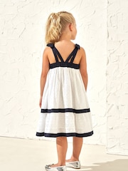 Angel & Rocket White 100% Cotton Border Broderie Avery Dress - Image 2 of 7