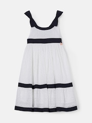 Angel & Rocket White 100% Cotton Border Broderie Avery Dress - Image 5 of 7