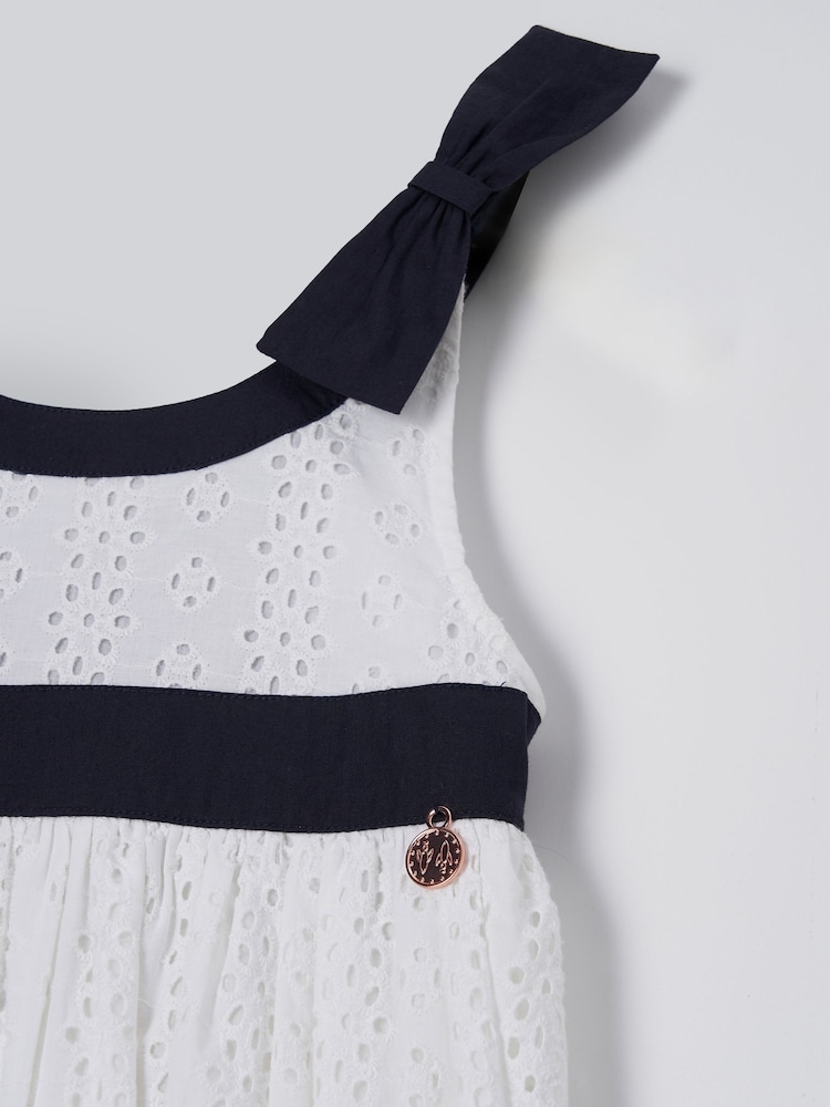 Angel & Rocket White 100% Cotton Border Broderie Avery Dress - Image 7 of 7