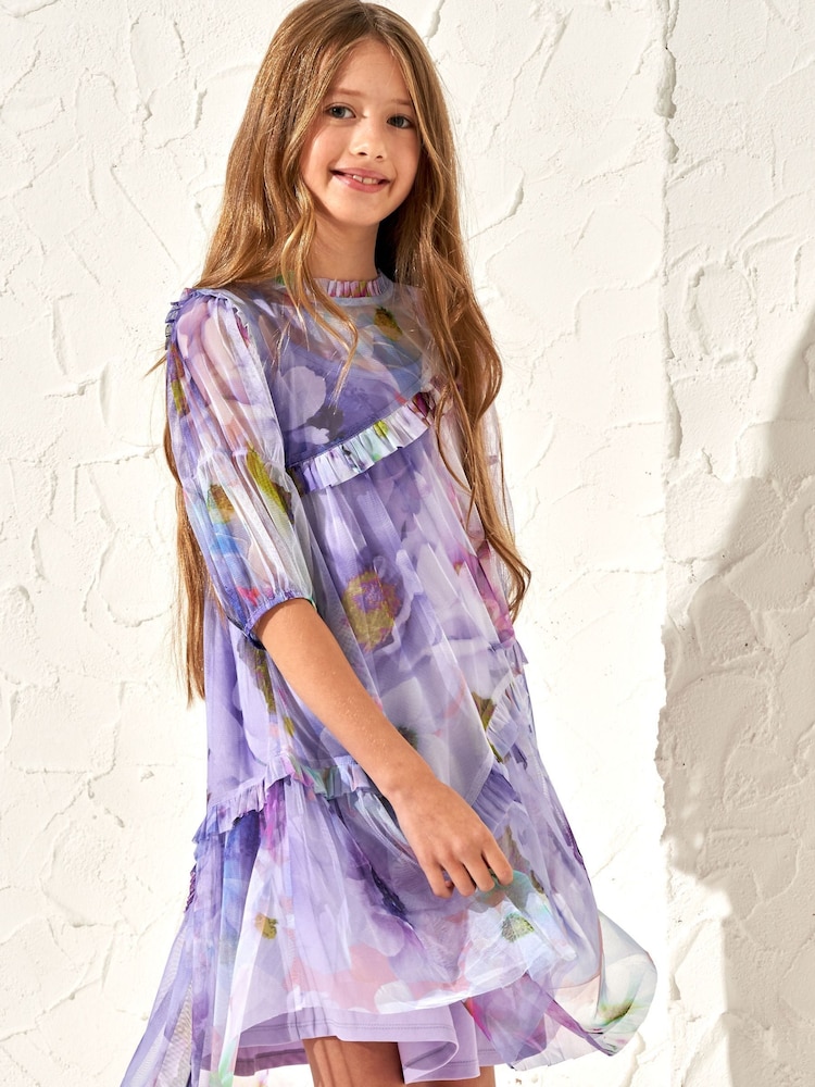 Angel & Rocket Beatrice Imprimeu Mesh Rochie - Image 1 of 6