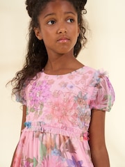 Angel & Rocket Pink Luisa Embroidered Yoke Mesh Dress - Image 3 of 3