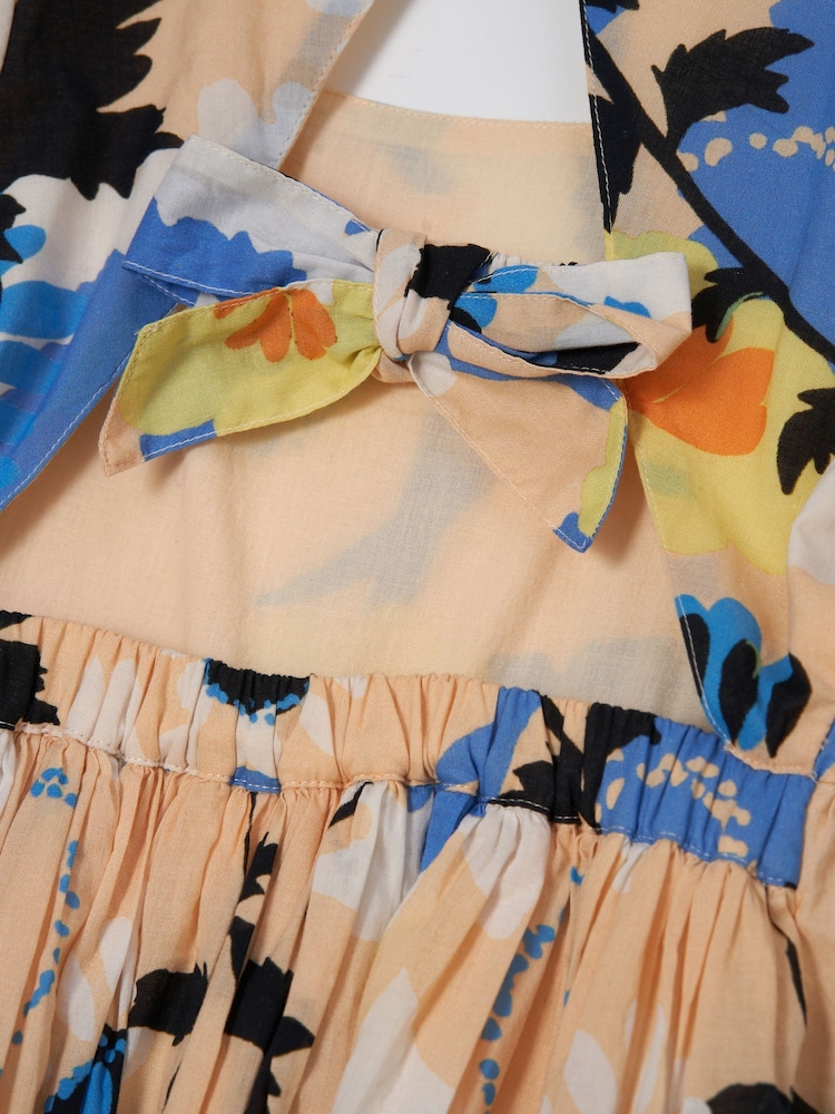 Orange - Angel & Rocket 100% Baumwolle, bedrucktes Evita-Kleid mit Bindeband am Rücken - Bild 8 von 8