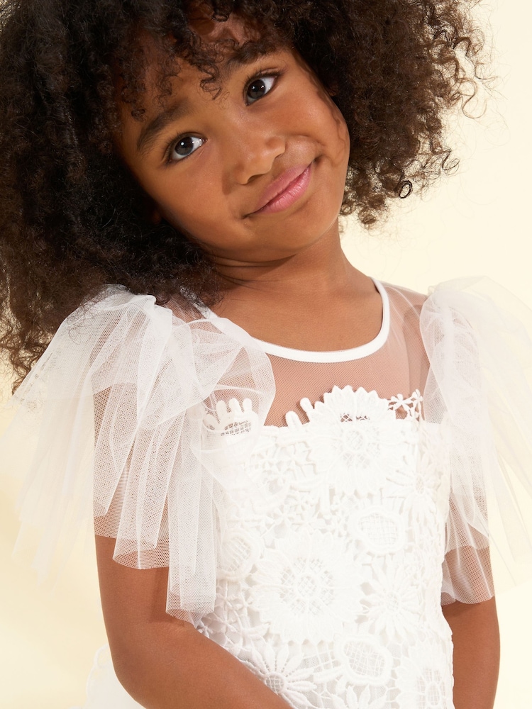 Angel & Rocket White Cascade Lace Anelise Dress - Image 3 of 6