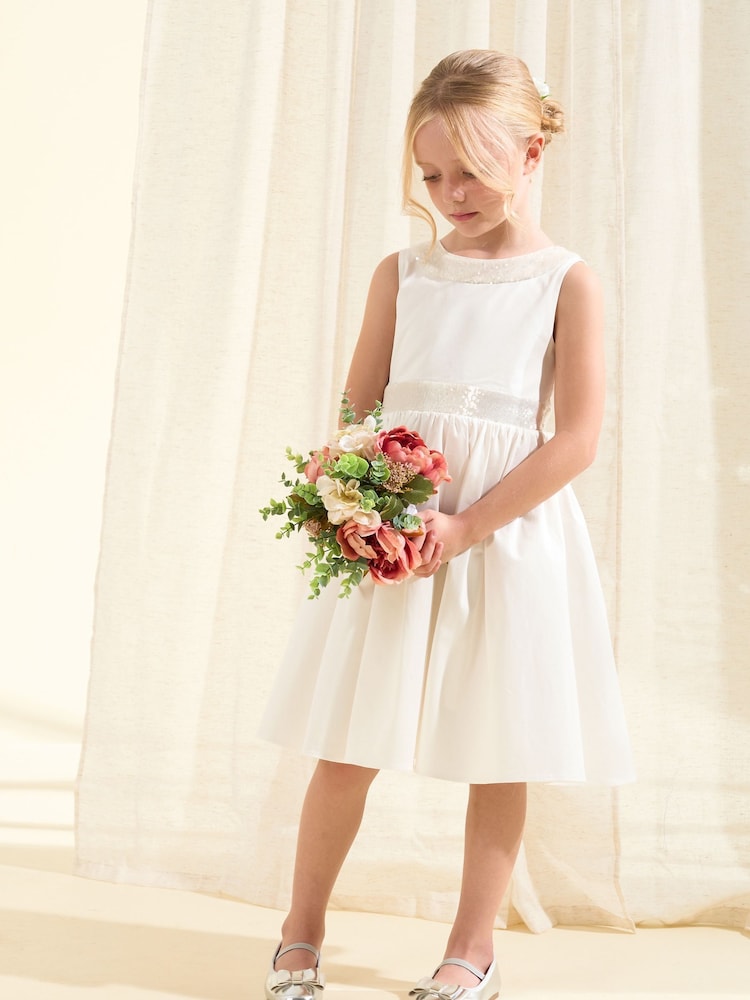 Angel & Rocket White Sequin Bow Claudia Dress - Image 3 of 11