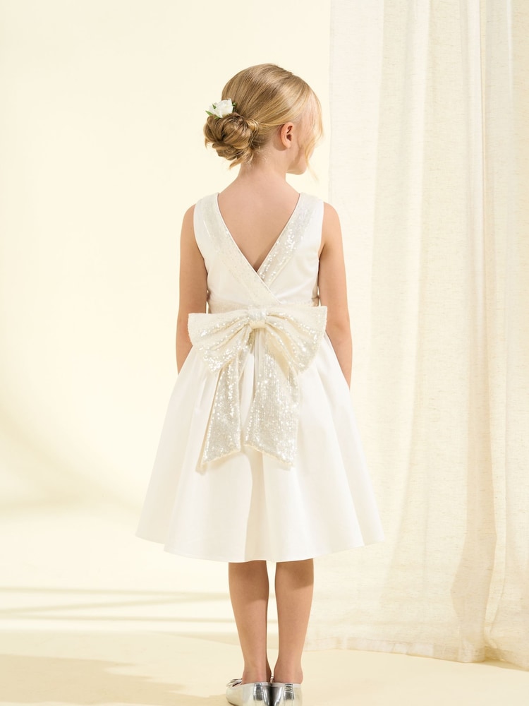 Angel & Rocket White Sequin Bow Claudia Dress - Image 4 of 11