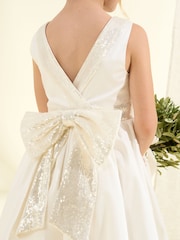 Angel & Rocket White Sequin Bow Claudia Dress - Image 8 of 11