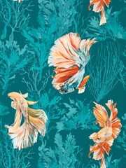 Harlequin Blue Halfmoon 10.05M Wallpaper - Image 1 of 1