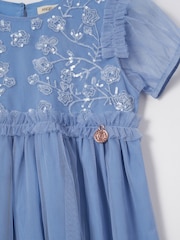Angel & Rocket Blue Luisa Embroidered Yoke Mesh Dress - Image 6 of 6