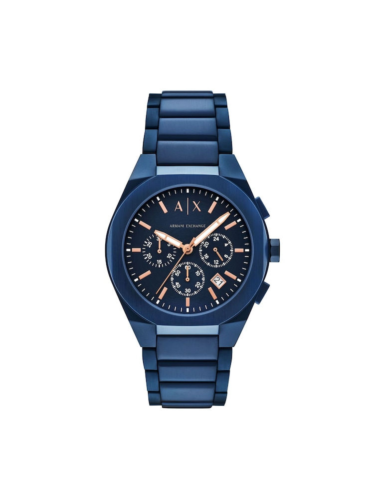 Armani Exchange Blue Sync Chronograph Stainless Steel Watch - Image 1 of 6 Armani Exchange Blue Sync Chronograph Stainless Steel Watch - Image 1 of 6