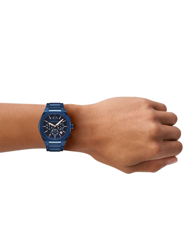 Armani Exchange Blue Sync Chronograph Stainless Steel Watch - Image 6 of 6 Armani Exchange Blue Sync Chronograph Stainless Steel Watch - Image 6 of 6